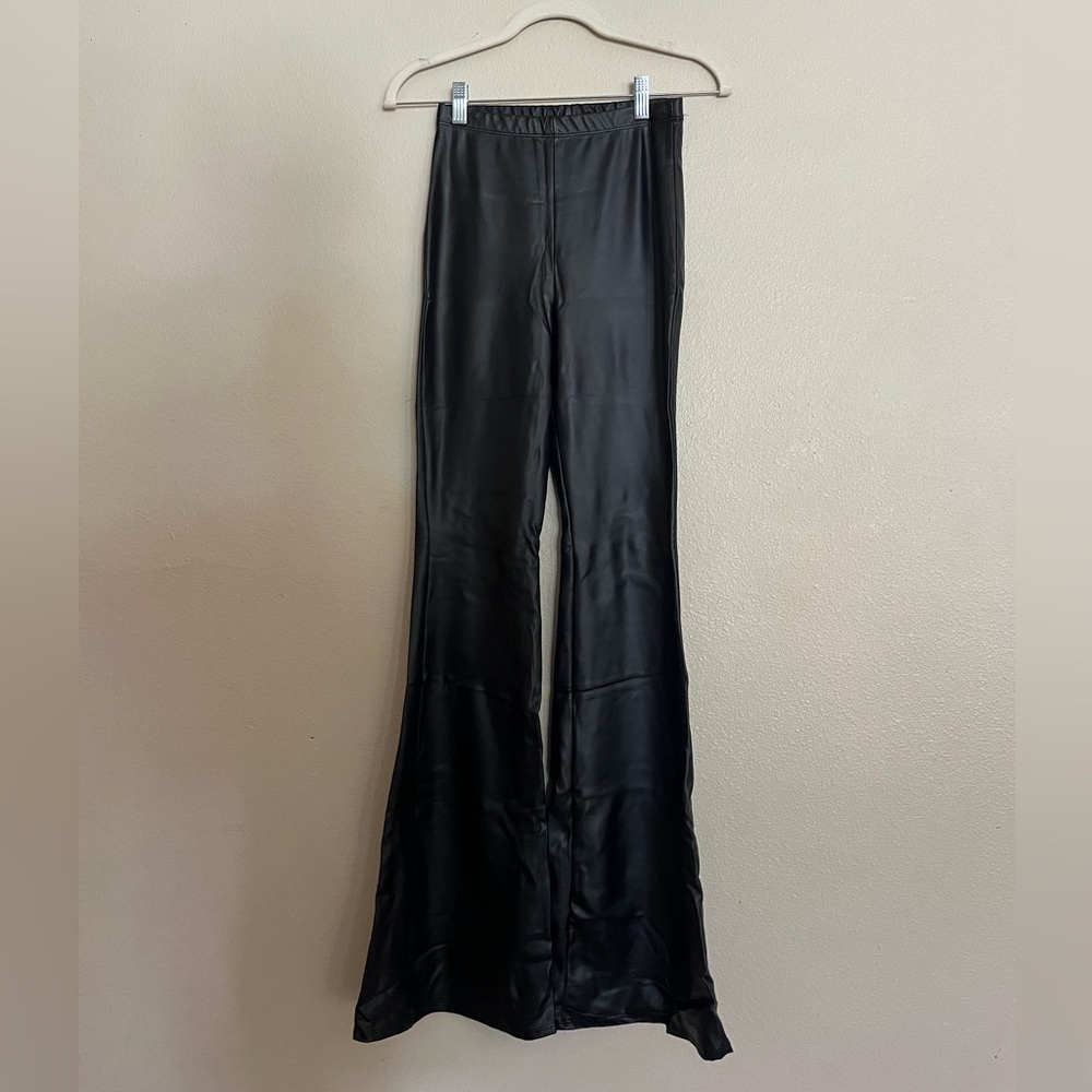 Windsor Black Flare For You Faux Leather Pants Size Small